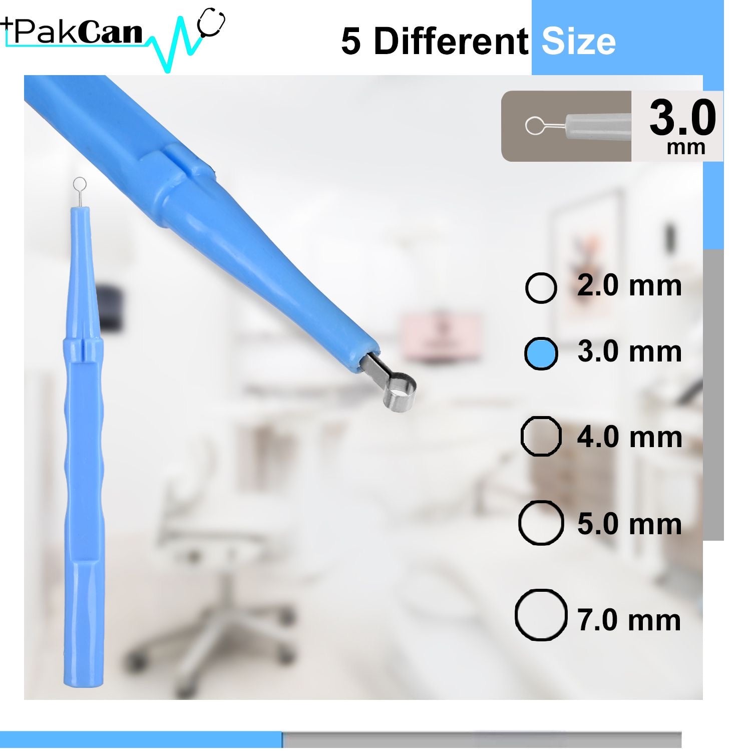 Sterile Disposable Dermal Curettes, Easy Peel Packing - Box of 10
