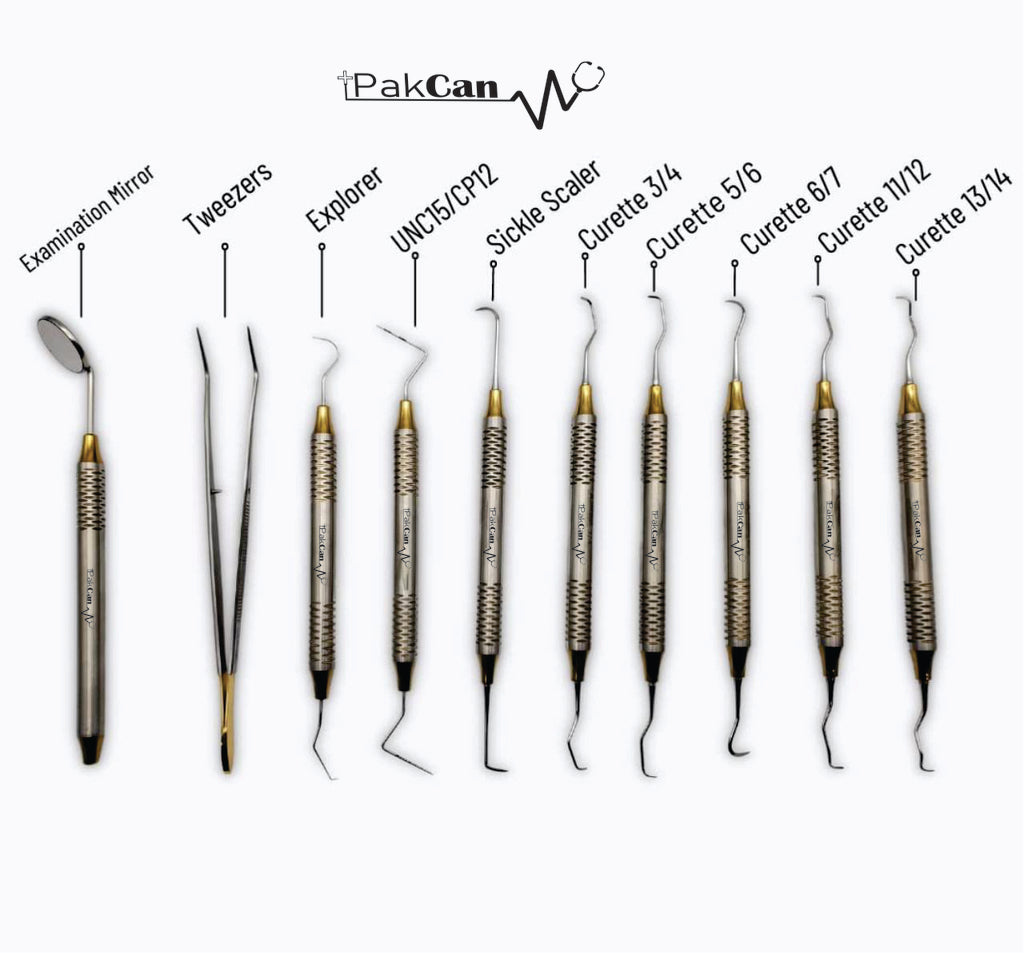 Premium Dental Scaler Set and Tools with Stainless Steel Case