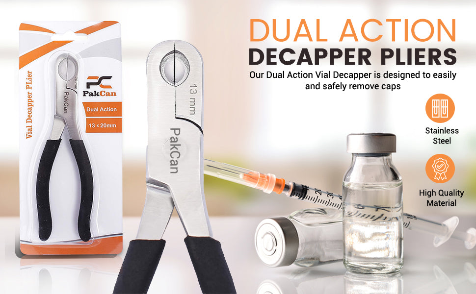 Dual Action Vial Decapper for 8 mm and 13 mm Vials