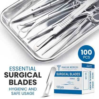 Dermaplaning Scalpel Blades 0.7 mm Extra Wide Sterile Blades Carbon Steel - Individually Wrapped Pack of 100 Blades