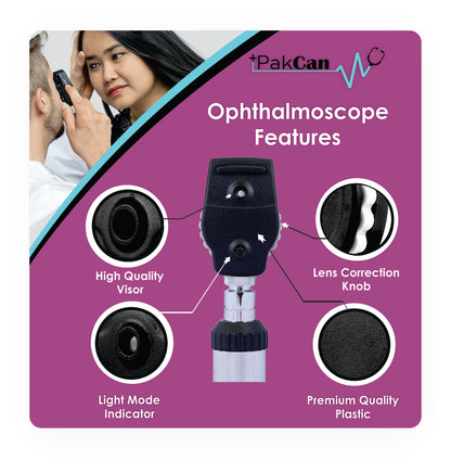 Multi-Function Combo Otoscope/Opthalmoscope Set for Ear, Nose & Eye Examination