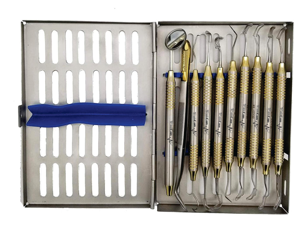 thumbnail interactive-video image 1 of Professional Dental Scaler Pick Set – 4-Piece Stainless Steel Kit By Canada Instruments 1 of 3